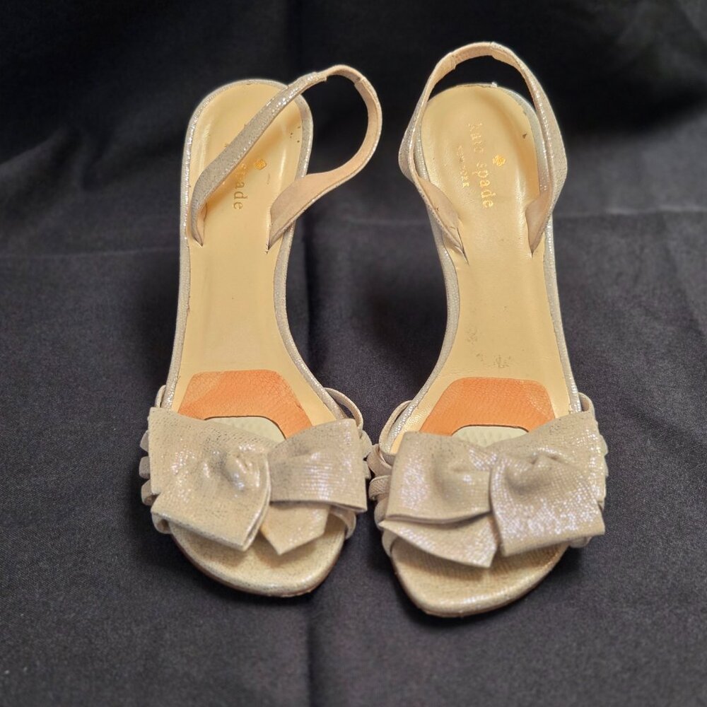 Kate Spade New York Italian Silver Bow Heel